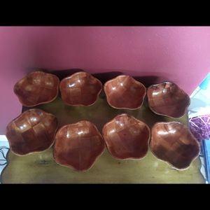 Parquet Wood Salad Bowl Set Of 8pcs